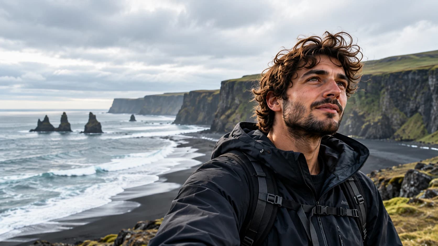 Illustrative video still of a creator in Iceland.